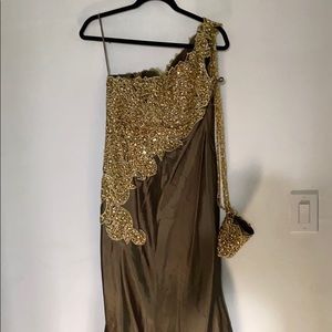 Olive and Gold Gown